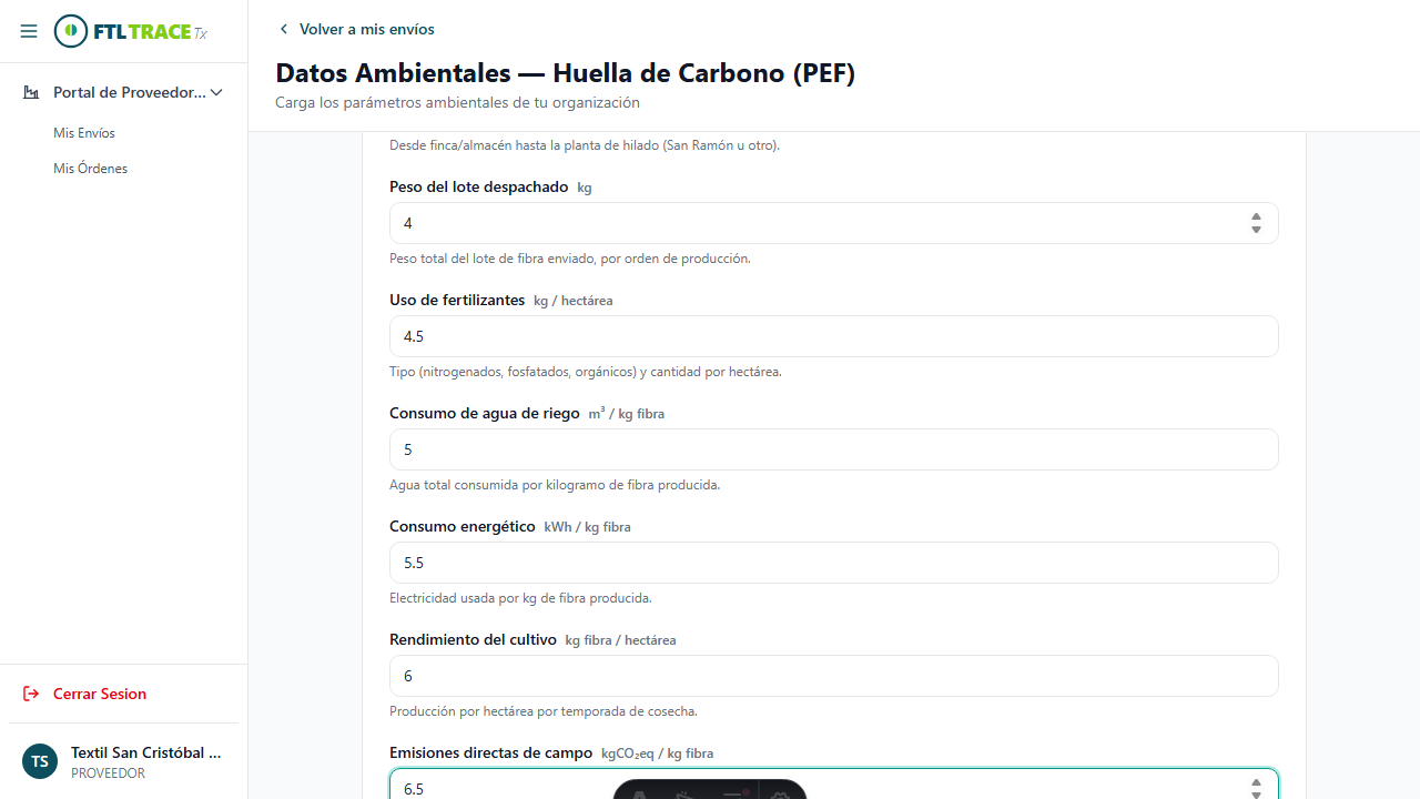 Formulario fibra lleno